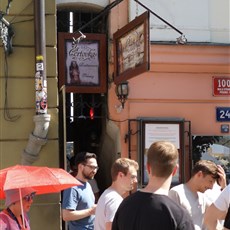 Prague narrow street