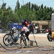 Bole - having the bikes washed