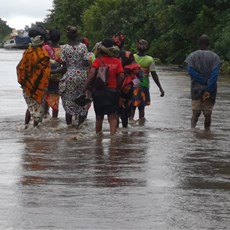 Crossing the second flooded road