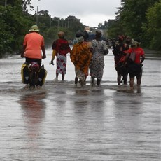 Crossing the second flooded road