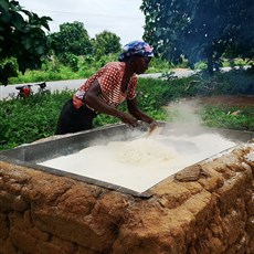 New Langoro to Koase - making gari