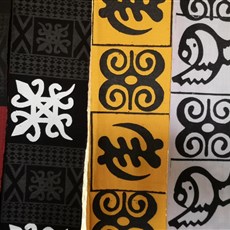 Adinkra symbols on fabric