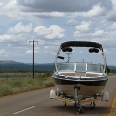 Outside Groot Marico - stranded boat