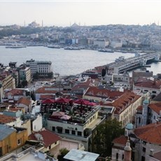 Istanbul from Galata tower - Aya Sofya & Blue Mosque