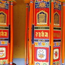 Labrang Monastery - prayer wheels