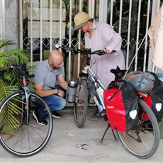 Odometre being installed by Nuno Martins of Gicate