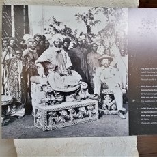 Foumban - photo of disrespectful colonial with foot on throne