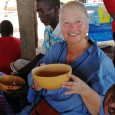 Village market - sorghum beer in calabash bowl